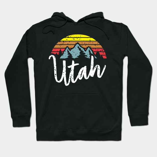 Utah Retro Eighties Style Mountains Design, Great Gift product Hoodie by Blue Zebra